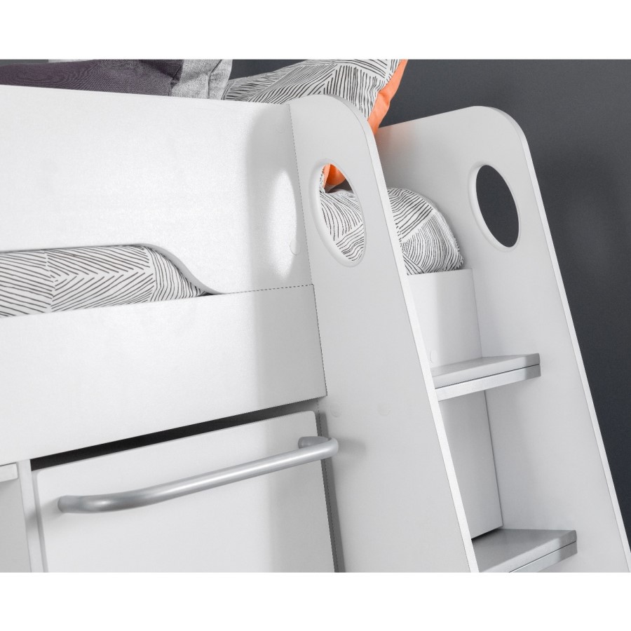 GRADE A1 - Julian Bowen Pegasus White Highsleeper Bed