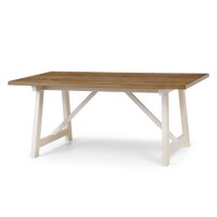 Julian Bowen Pembroke Ivory and Oak Dining Table