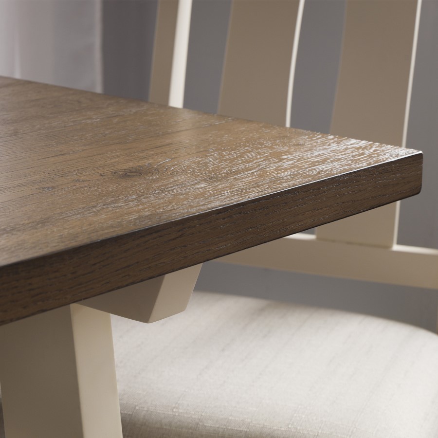 Julian Bowen Pembroke Ivory and Oak Dining Table