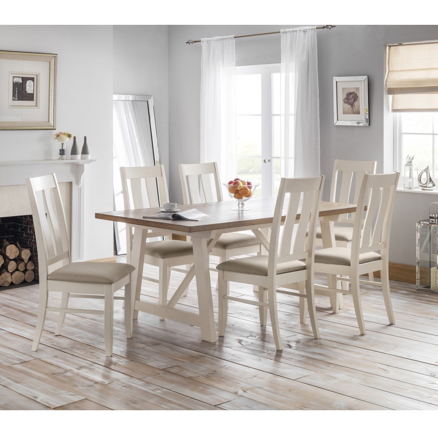 Julian Bowen Pair of Pembroke Ivory Dining Chairs