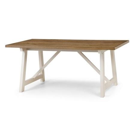 Pembroke Farmhouse Ivory & Solid Oak Dining Table and 6 Chairs - Julian Bowen Range