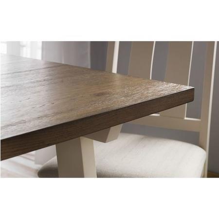 Pembroke Farmhouse Ivory & Solid Oak Dining Table and 6 Chairs - Julian Bowen Range
