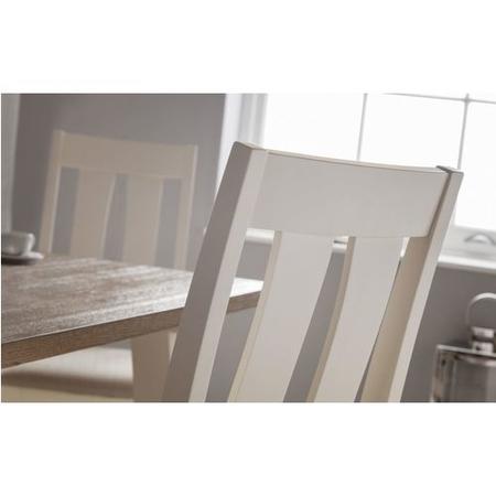 Pembroke Farmhouse Ivory & Solid Oak Dining Table and 6 Chairs - Julian Bowen Range