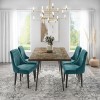 GRADE A2 - Pair of Teal Velvet Ribbed Dining Chairs - Penelope