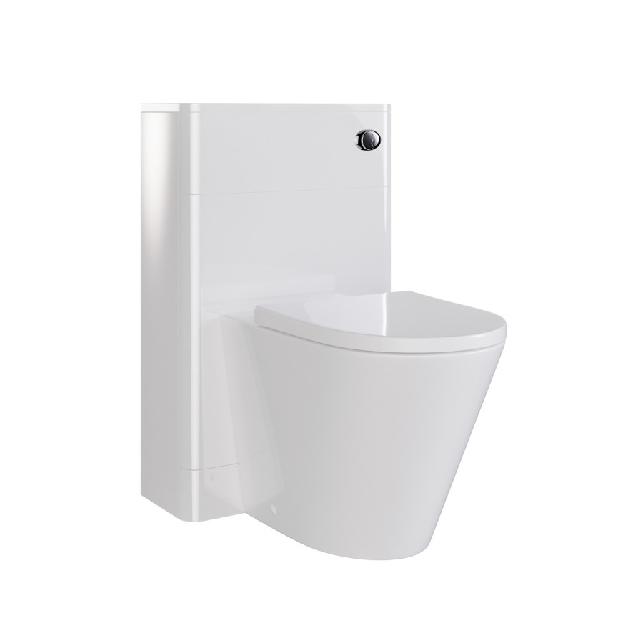 500mm White Back to Wall Toilet Unit Only - Pendle