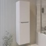 Beige Double Door Wall Mounted Tall Bathroom Cabinet 400x1400mm Storage Unit - Pendle