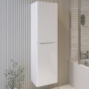 PENTALLW White Double Door Wall Mounted Tall Bathroom Cabinet 400x1400mm Storage Unit - Pendle
