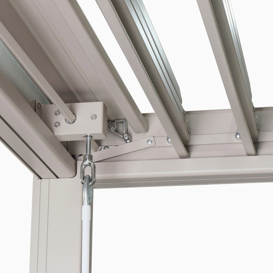 3 x 3m Heavy Duty Aluminium Beige Louvred Pergola & 2 Textilene Side Panels