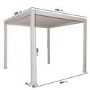3 x 3m Heavy Duty Aluminium Pergola with Louvred Shutter Roof and Two Textilene Side Panels - In Beige