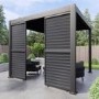 Heavy Duty Aluminium Single Slatted Pergola Screen in Charcoal