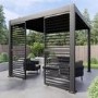 Heavy Duty Aluminium Single Slatted Pergola Screen in Charcoal