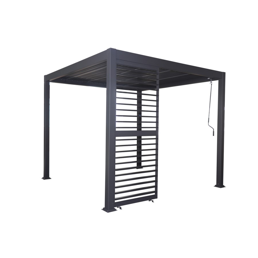 Heavy Duty Aluminium Single Slatted Pergola Screen in Charcoal