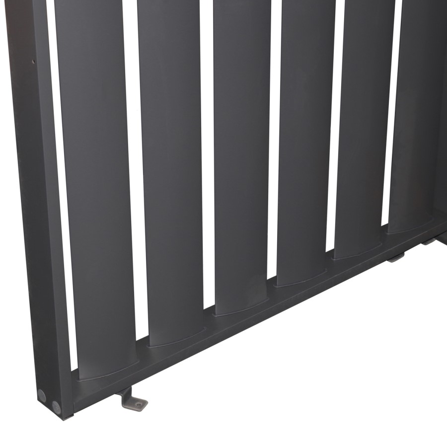 Heavy Duty Aluminium Single Vertical Slatted Pergola Screen in Charcoal