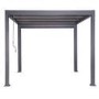 3 x 3m LED Light Heavy Duty Charcoal Aluminium Pergola with Louvred Shutter Roof Two Textilene Side Panels