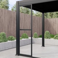 Aluminium Glazed Sliding Pergola Doors System in Charcoal