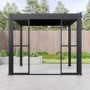Aluminium Glazed Sliding Pergola Doors System in Charcoal