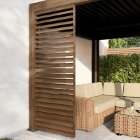 Heavy Duty Aluminium Single Slatted Pergola Screen in Wood Effect