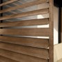 Heavy Duty Aluminium Single Slatted Pergola Screen in Wood Effect