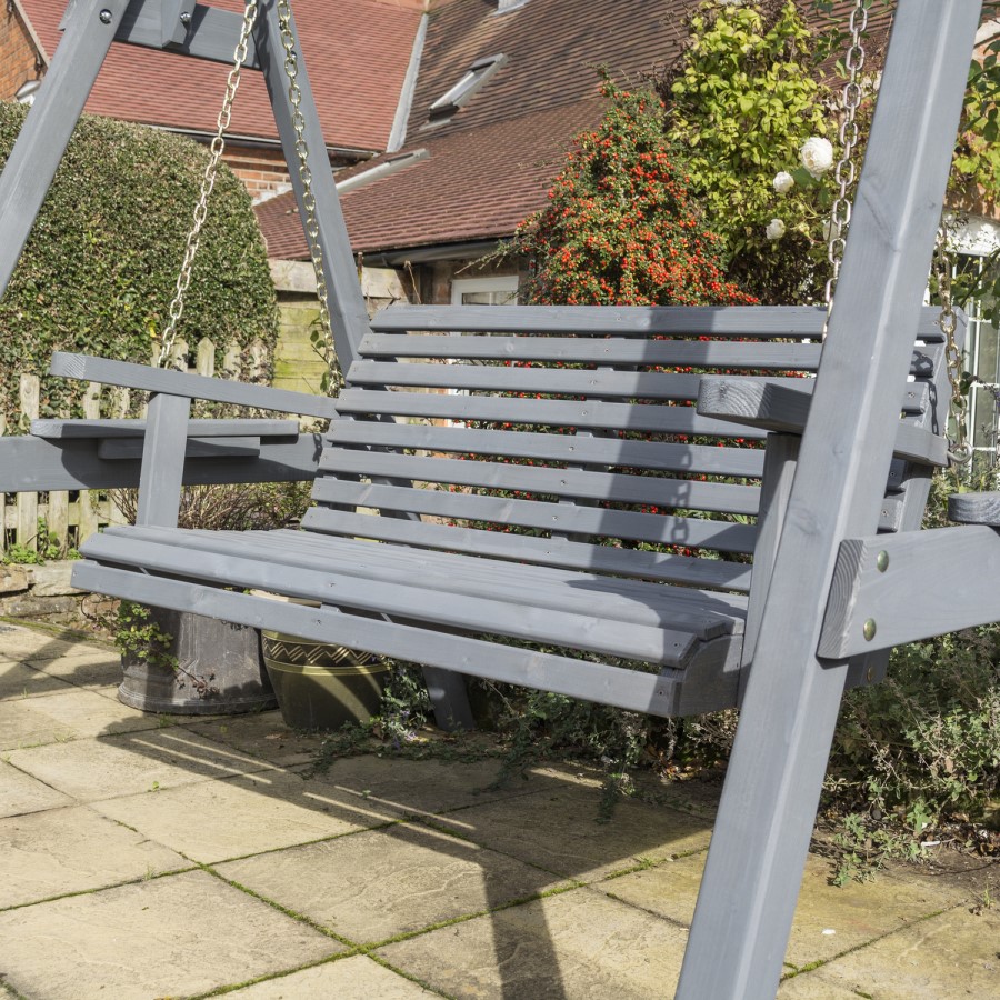 Rowlinson Palermo Garden Swing Seat in Grey Painted Wood