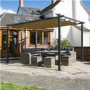 Rowlinson Ventian Outdoor Canopy in Taupe with Black Structure