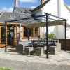 Rowlinson Ventian Outdoor Canopy in Taupe with Black Structure