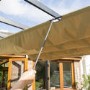 Rowlinson Ventian Outdoor Canopy in Taupe with Black Structure