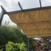 Rowlinson Ventian Outdoor Canopy in Taupe with Black Structure