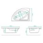 Osborne Right Hand Corner Bath - 1500 x 1040mm