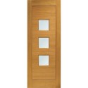 PFDGOTUR33 External Oak Cottage Door with Frosted Glass - Pre-Finished - 1981 x 838 x 44mm - Turin Essential - XL Joinery