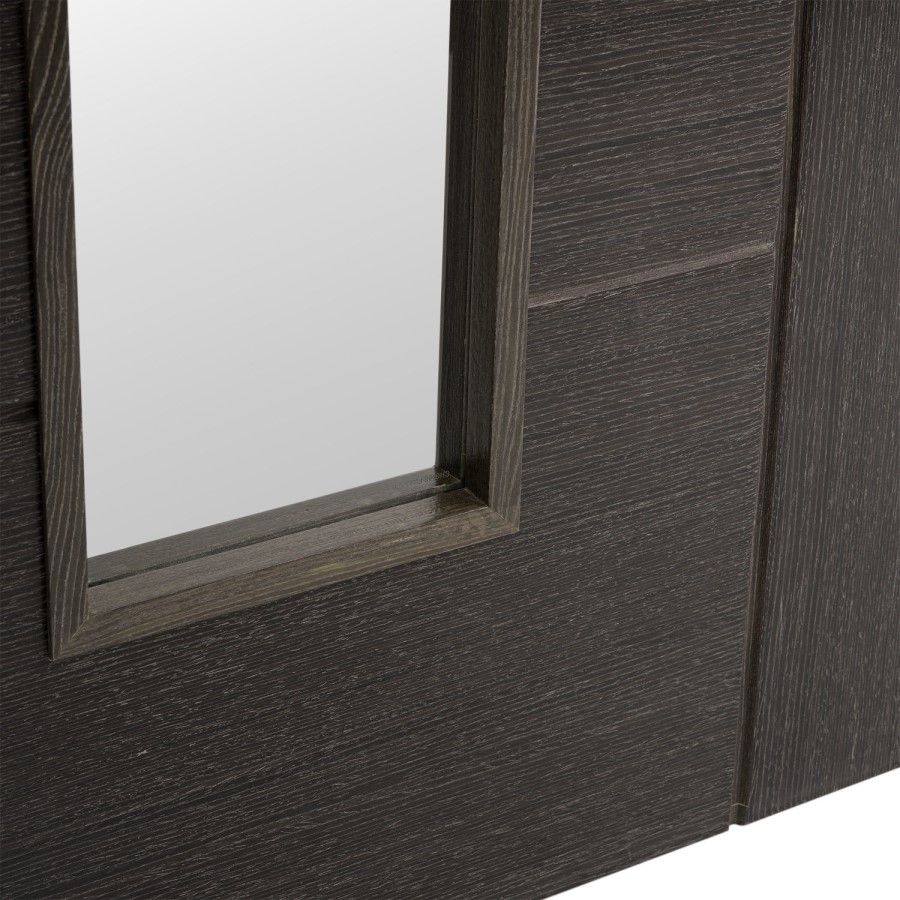 Internal Grey Door with Clear Glass - Pre-Finished - 1981 x 686 x 35mm - Palermo Essential - XL Joinery