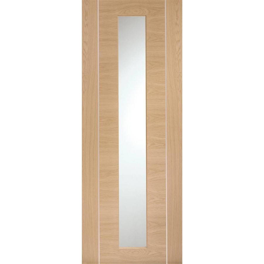 Internal Oak Door with Clear Glass - Pre-Finished - 1981 x 762 x 35mm - Forli Essential - XL Joinery