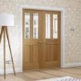Malton Pre-Finished Internal Oak Door with Clear Bevelled Glass - Pre-Finished, 1981 x 686 x 35 mm