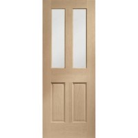 Malton Pre-Finished Internal Oak Door with Clear Bevelled Glass - Pre-Finished, 1981 x 686 x 35 mm