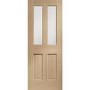 Malton Pre-Finished Internal Oak Door with Clear Bevelled Glass - Pre-Finished, 1981 x 686 x 35 mm