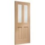 Malton Pre-Finished Internal Oak Door with Clear Bevelled Glass - Pre-Finished, 1981 x 686 x 35 mm