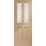 Internal Oak Malton Door with Clear Bevelled Glass - Pre-Finished - 1981 x 762 x 35mm - Victoria - XL Joinery