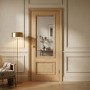 Internal Oak Pre-finished Nelson Door with Clear Bev Glass and RM - 1981 x 762 x 35mm (30")