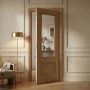 Internal Oak Pre-finished Nelson Door with Clear Bev Glass and RM - 1981 x 762 x 35mm (30")