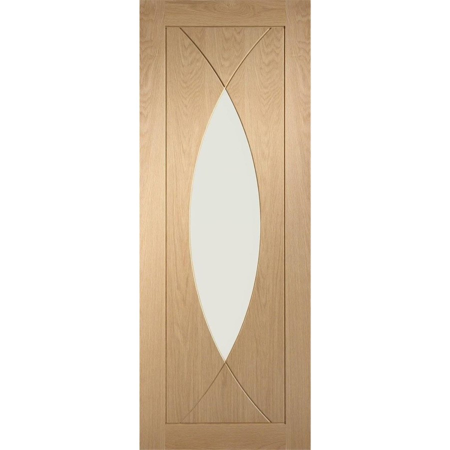 Internal Oak Door with Clear Glass - Pre-Finished - 1981 x 762 x 35mm - Pesaro - XL Joinery