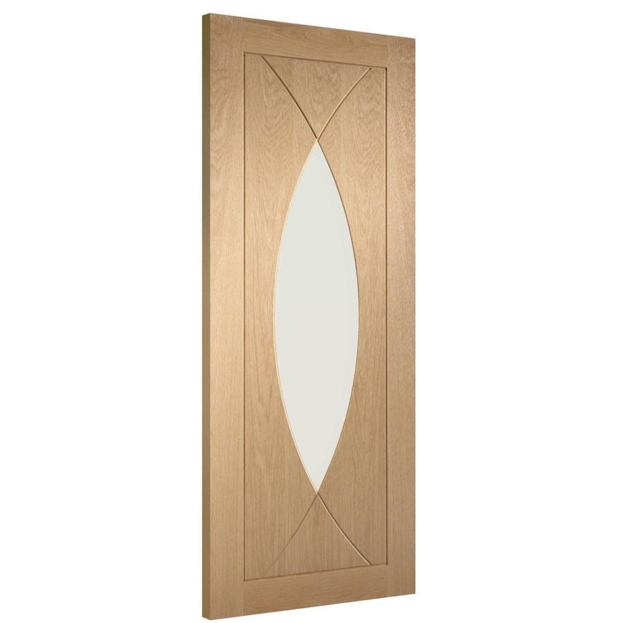 Internal Oak Pre-Finished Pesaro with Clear Glass - Pre-Finished, 1981 x 838 x 35 mm