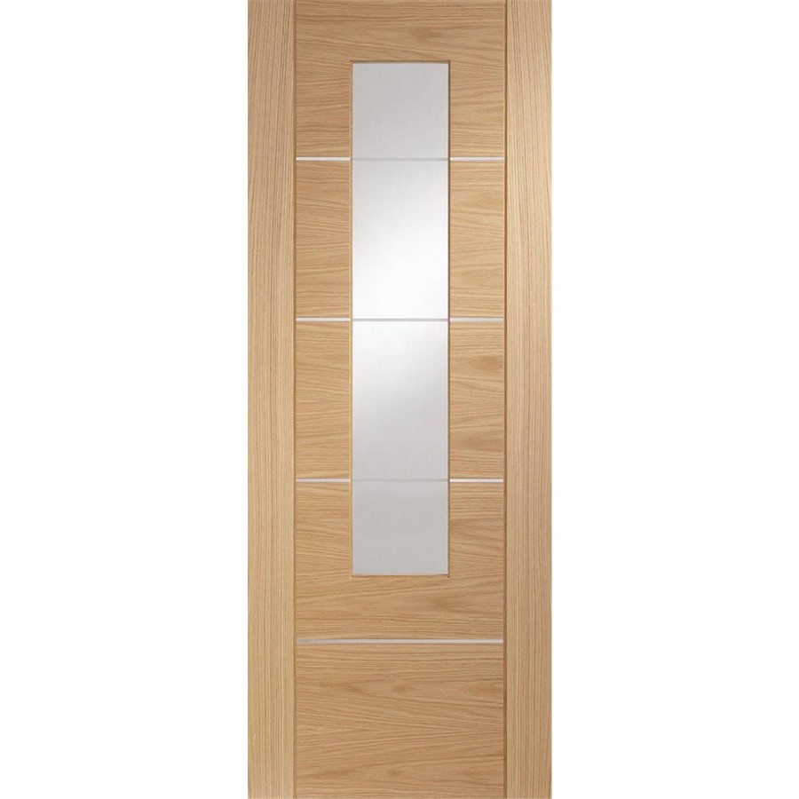 Glazed Internal Oak Pre-Finished Portici Door - Pre-Finished, 1981 x 838 x 35 mm