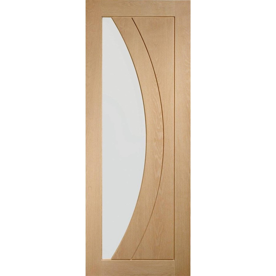 Internal Oak Pre-Finished Salerno with Clear Glass - Pre-Finished, 1981 x 686 x 35 mm