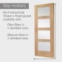Internal Oak Pre-Finished Shaker 4 Panel Door with  Obscure Glass - Pre-Finished, 1981 x 762 x 35 mm