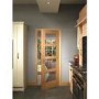 Internal Oak Pre-Finished Shaker 4 Panel Door with Clear Glass - Pre-Finished, 1981 x 838 x 35 mm
