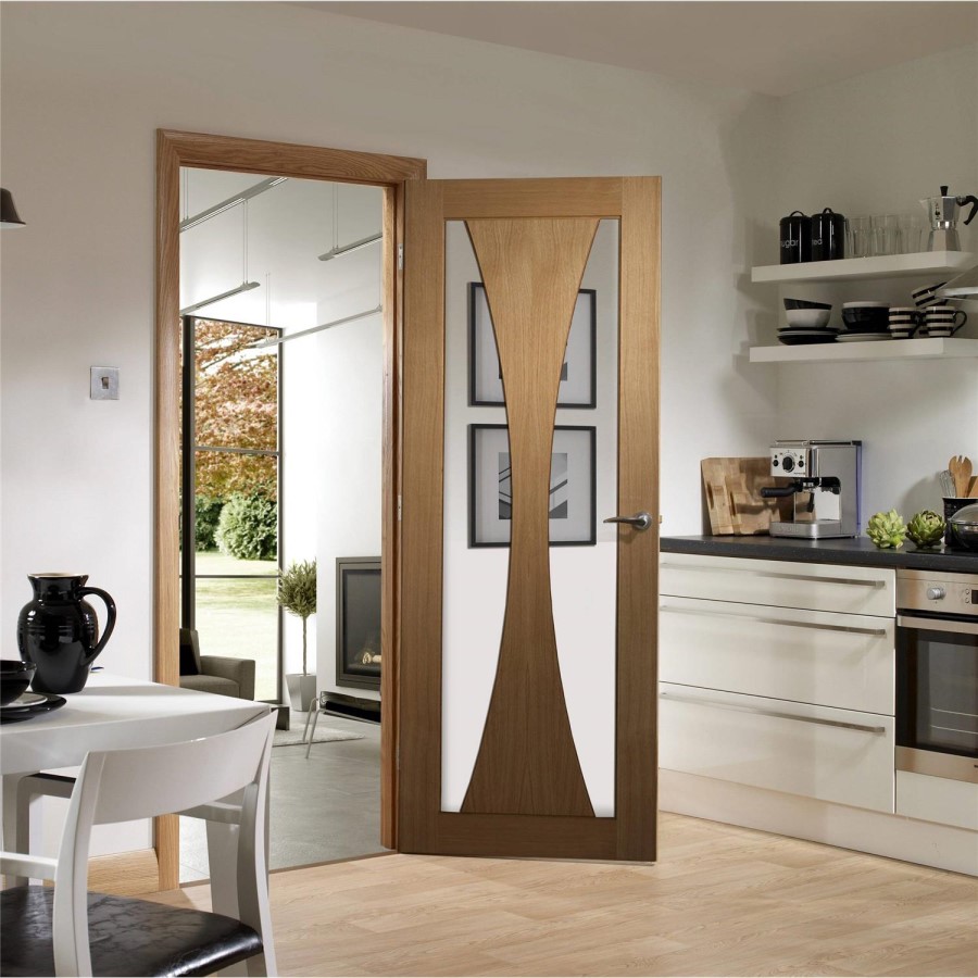 Internal Oak Pre-Finished Verona with Clear Glass - Pre-Finished, 1981 x 762 x 35 mm