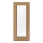 Internal Oak Fully-Glazed Door with Clear Bevelled Glass - Pre-Finished - 1981 x 762 x 35mm - Wellington - XL Joinery
