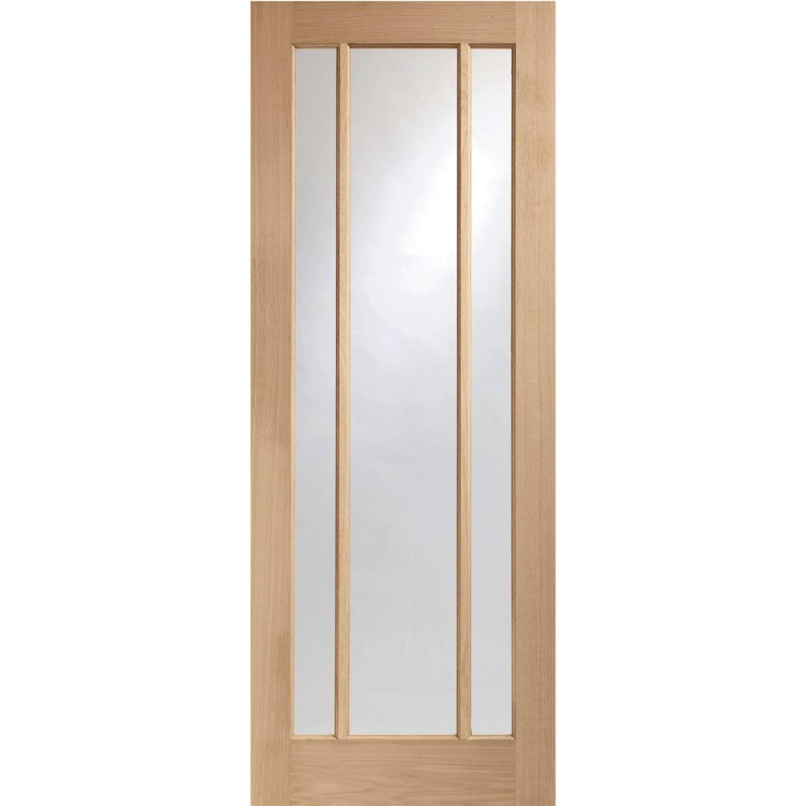 Worcester Pre-Finished Internal Oak Door with Clear Glass - Pre-Finished, 1981 x 762 x 35 mm