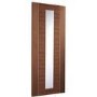 Internal Walnut Glazed Door with Clear Glass and Aluminium Detail - Pre-Finished - 1981 x 762 x 35mm - Forli - XL Joinery