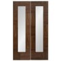 Internal Walnut Rebated French Doors with Clear Glass - Pre-Finished - 1981 x 1168 x 40mm - Ravenna - XL Joinery