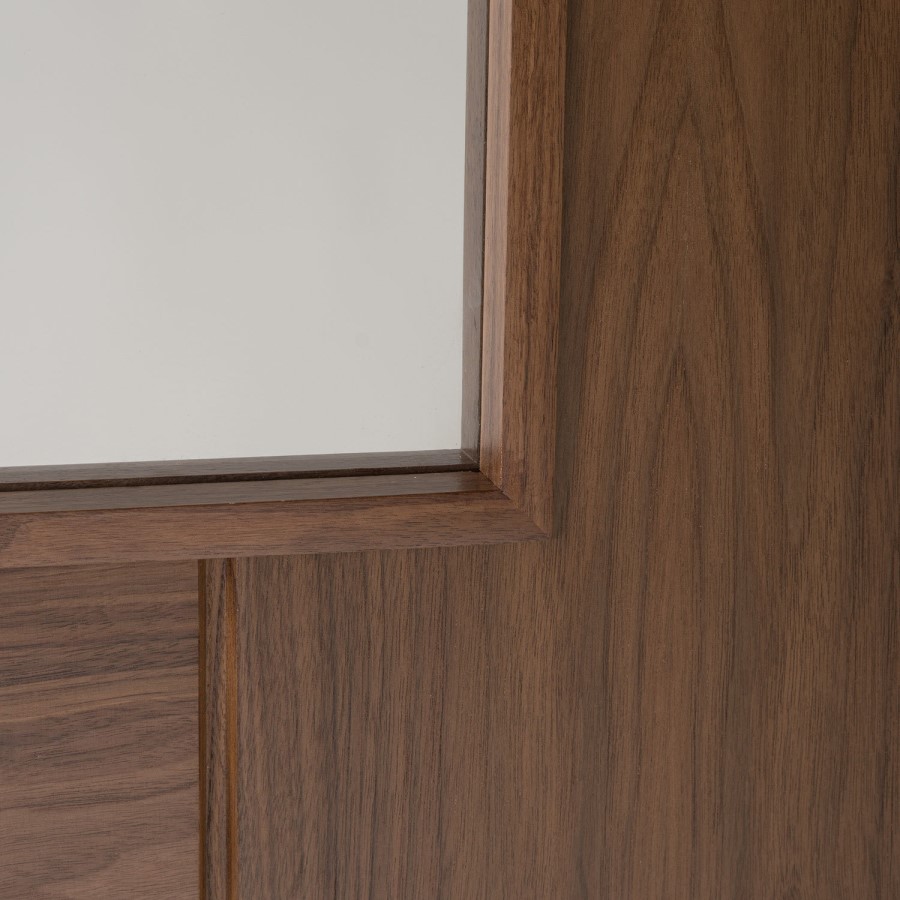 Internal Walnut Rebated French Doors with Clear Glass - Pre-Finished - 1981 x 1168 x 40mm - Ravenna - XL Joinery